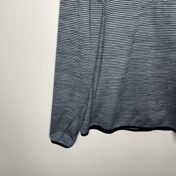 PRANA 1/4-Zip Pullover Mens XL Striped Waffle Sweatshirt Base Layer Blue - Picture 4 of 10